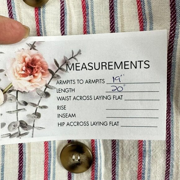 Anthropologie Dolan Left Coast Anna Double Breasted Linen Striped Blazer Medium - Picture 11 of 12